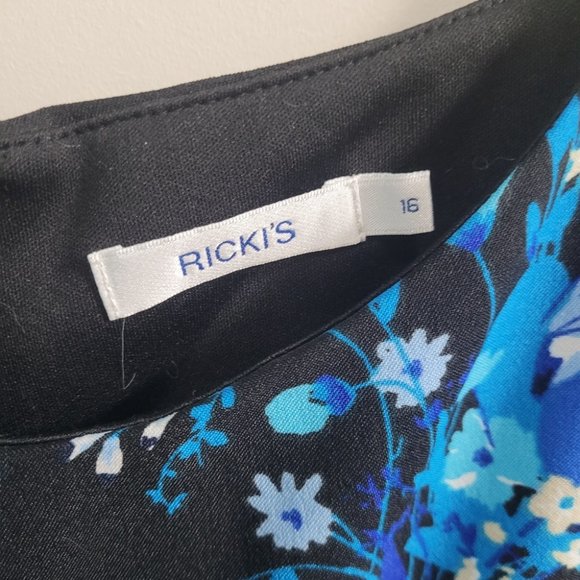 Size 16 Ricki's Blue Floral A-Line Dress - Picture 5 of 9